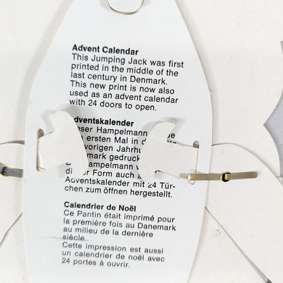 Vintage Danish Jumping Jack Santa Christmas advent calendar, creepy paper doll - Picture 12 of 15